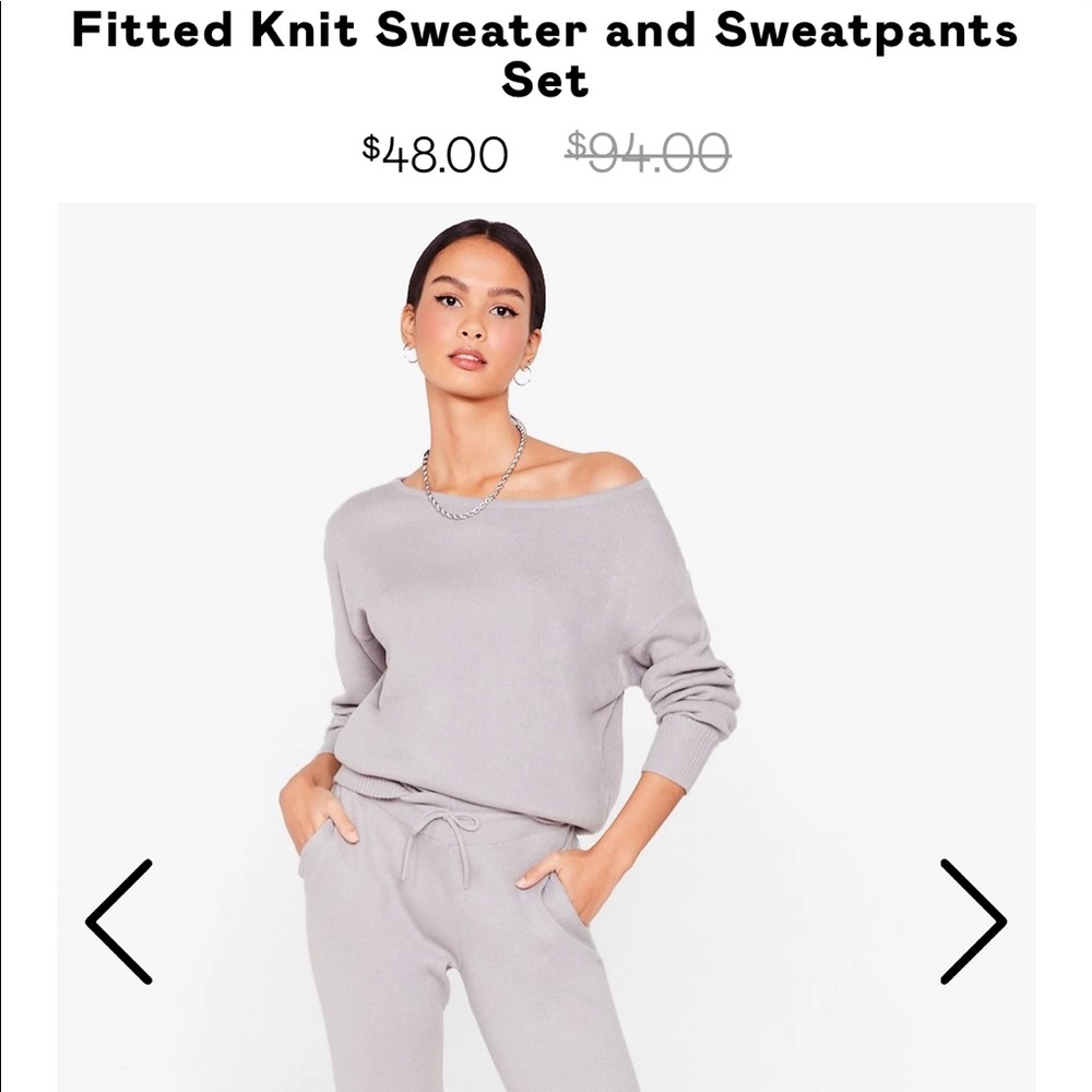 NWT Nasty Gal Sweater Lounge Set Size 6